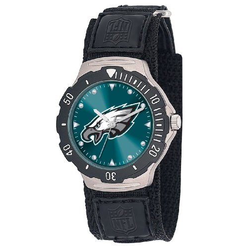 NFL Men's NFL-AGV-PHIAgent Series Philadelphia Eagles Velcro Watch