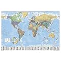 Weltkarte (Mit Flaggen) Poster - Poster Gro�format