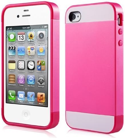 Vandot 1X Apple IPhone 5 5S 5G Smart Phone Hybrid TPU Silicone Rhinestone Glitter Case Cover Skin Case Protection Case Protective Cover for IPhone 5 - Pink Rose + White