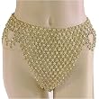 Bellydance Brass Flower and Bell Bikini Bottom, One size fits waist or hips up to 40", For belly dancing costume or just for fun