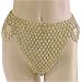 Bellydance Brass Flower and Bell Bikini Bottom, One size fits waist or hips up to 40", For belly dancing costume or just for fun