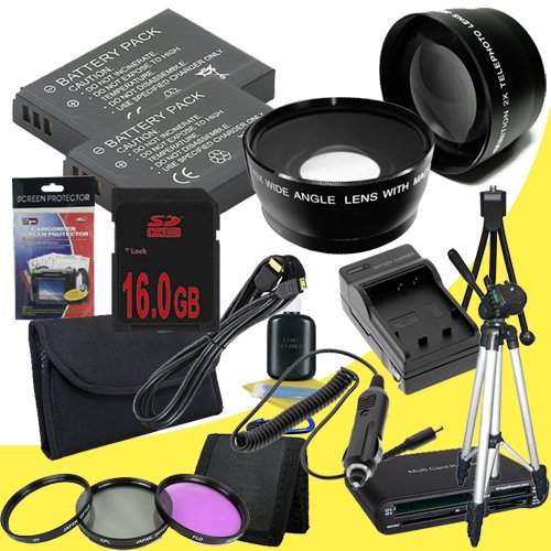 Click To TWO LP-E8 Lithium Ion Replacement Batteries w/Charger + 16GB SDHC Memory Card + Mini HDMI + Memory Card Reader/Wallet + Deluxe Starter Kit + 3 Piece Filter Kit + Tripod + Wide Angle/Telphoto Lenses for Canon EOS Rebel T2i T3i Digital SLR Camera DavisMAX Bundle Details...