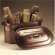 Antique Copper Finish Wood Holder for Fireplace