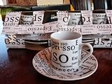 Produkt-Bild: Espressotassen 8 tlg. Set weiss mit Schwarz