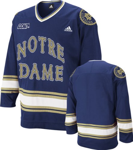 adidas Notre Dame Fighting Irish Navy Blue Premier Hockey Jersey (Large)