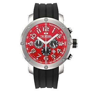 TW Steel Grandeur Tech 48mm Red Dial Chronograph Mens Watch TW125