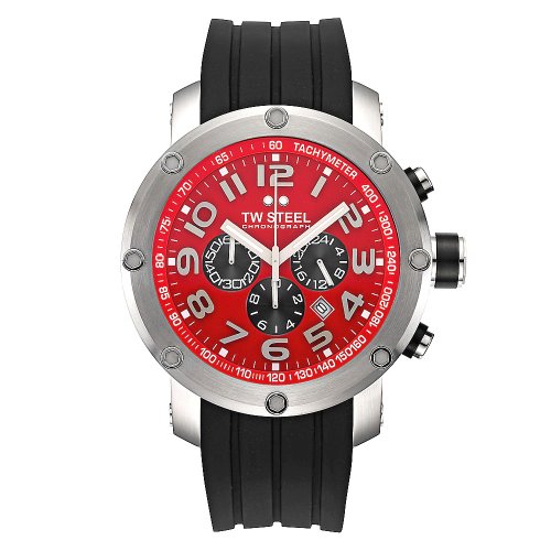 TW Steel Grandeur Tech 48mm Red Dial Chronograph Mens Watch TW125