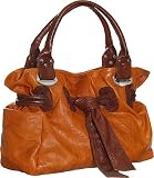 Orange Distressed Leather ''Sofia'' Satchel By Vitalio Vera