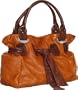 Orange Distressed Leather ''Sofia'' Satchel By Vitalio Vera