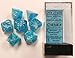 Polyhedral Dice: Cirrus Aqua w/ Silver