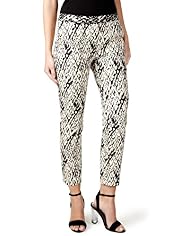 Per Una Speziale Cotton Rich Textured Feather Print Cropped Trousers