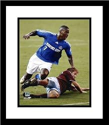 Eddie Johnson Kansas City Wizards MLS Soccer Framed 8x10 Photograph Tackled