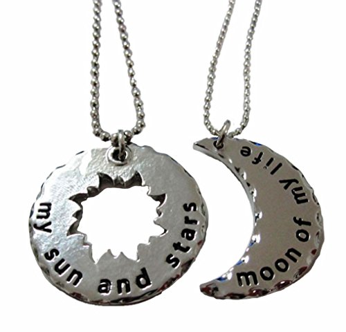 Game of Thrones Set of 2 His/Hers KHAL/KHALEESI Sun & Moon PENDANTS w/22" Chains