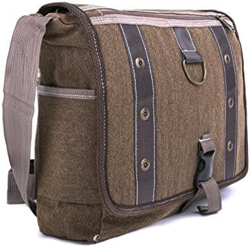 Canvas Messenger Shoulder Bag, Briefcase 13 -Inch Laptop / Notebook / MacBook / Ultrabook / Chromebook Computers/Men/Women (Brown )