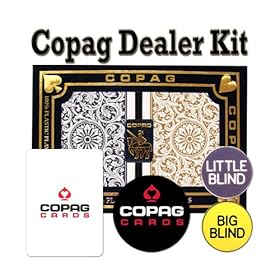  Copag Playing Cards Dealer Kit - 1546 Black/Gold Poker Jumbo