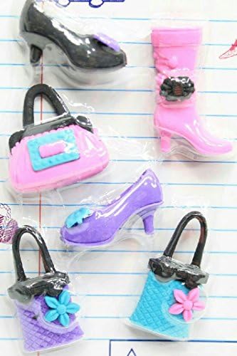 The Write Dudes Scribble Stuff Puzzle Erasers (6 Purses and Shoes Erasers)