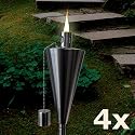 Edelstahl Gartenfackel &Ouml;llampe Standfackel &Ouml;lfackel 120cm - 4 St&uuml;ck
