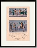 Black Framed/Matted Print 17x23, Traditional Dress of Medieval Europe