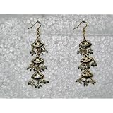 Meenakari Earring Set- 2 Antique Black Silver Finish Dangling Earrings