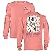 Simply Southern Long Sleeve Preppy God is Good Yall (Large, Melon)