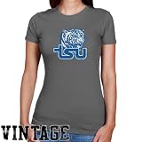 NCAA Tennessee State Tigers Ladies Charcoal Distressed Logo Vintage Slim Fit T-shirt