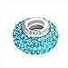 Boruo 925 Sterling Silver Czech Crystal Aquamarine Glass Ball Charms Beads Spacers March Birthstone Threaded Core Charm Fit All Bracelets.