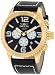Invicta Mens 1428 II Collection Chronograph Black Dial Leather Watch