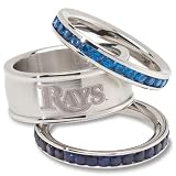 MLB Tampa Bay Rays Logo Crystal Stacked Ring Set