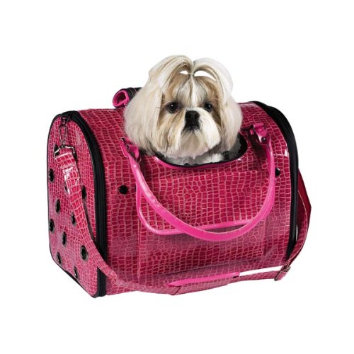Z & Z Croco Pet Carrier Med Pink