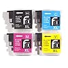 Brother LC39, LC985, C/Y/M/BK - Multipack Set of 4 Brother Compatible Ink Cartridges for Brother DCPJ125, DCPJ315W, DCPJ515W, MFCJ265W, MFCJ410, MFCJ415W, MFCJ220 Printer Inks (Contains: LC985BK, LC985C, LC985Y, LC985M) Double Capacity In Stock