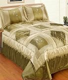 OLIVE GREEN DOUBLE THROW BED SET WITH PILLOW SHAMS