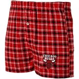 NCAA Chicago Bulls Red-Black Match-Up Flannel Boxer Shorts (Large)