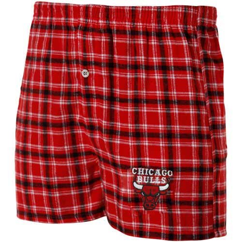 NCAA Chicago Bulls Red-Black Match-Up Flannel Boxer Shorts (Large)