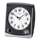 Seiko Bedside Alarm Clock Black Metallic Case