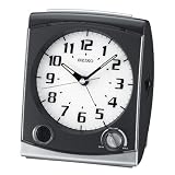 SeikoBedsideAlarmClockBlackMetallicCase#QHE050KLH