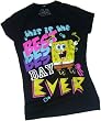 "This is the BEST DAY EVER" -- SpongeBob Squarepants Crop Sleeve Fitted Juniors T-Shirt