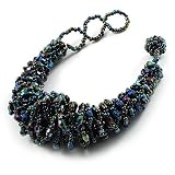 Chunky Glass Beaded Bracelet (Peacock Coloured)