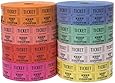 Raffle Tickets - (4 Rolls of 2000 Double Tickets) 8,000 Total 50/50 Raffle Tickets (4 Assorted Colors)