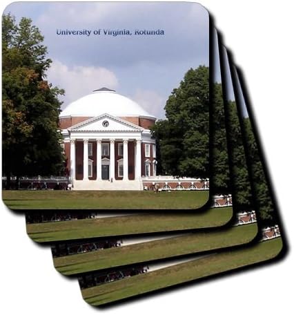 3dRoseCST_55349_3 University of Virginia, Rotunda Ceramic Tile Coasters, Set of 4