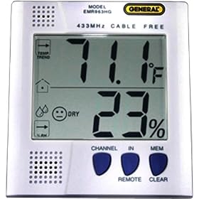 General Tools EMR963HG Wireless Thermo-Hygrometer with Remote Sensor