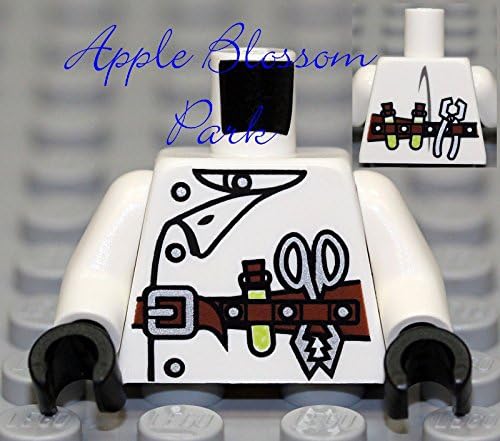 Generic New Lego Scientist Minifig White Torso Hospital Lab Tech Coat Shirt Tools Vial