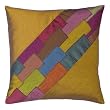 Decorative Handmade Gold & Patchwork Thai Silk Cushion Cover / Pillow Sham