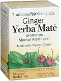 Traditional Medicinals Ginger Yerba Mate Herbal Tea, 16-Cjount Wrapped Tea Bags (Pack of 6)