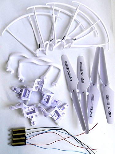 Imagen 2 de niceEshop(TM) Syma Juegos de Piezas de Quadcopter Motores Hélices Protectores Resbalón Aterrizaje