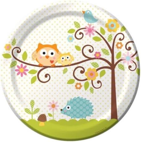 Happi Tree Owl Theme Baby Shower Party Paper Dinner Plates x 8
