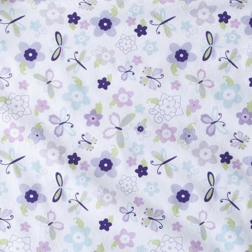 Tiddliwinks Batik Butterfly Fitted Sheet in Lilac and White Print