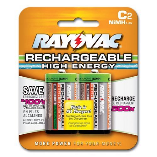 Rayovac NM714-2 Rechargeable NiMH C Batteries (Two-pack)