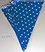 Myparty Birthday Paper Flag Banner Party Decorations Blue With White Stars 8 Feet -10 pcs flags