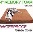 4" Thick 100% Orthopedic Waterproof Memory Foam Pad Dog Pet Bed - Extra Large