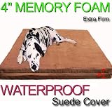 4 Thick 100% Orthopedic Waterproof Memory Foam Pad Dog Pet Bed - Extra Large
